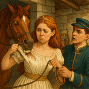princess dress ripped by horse